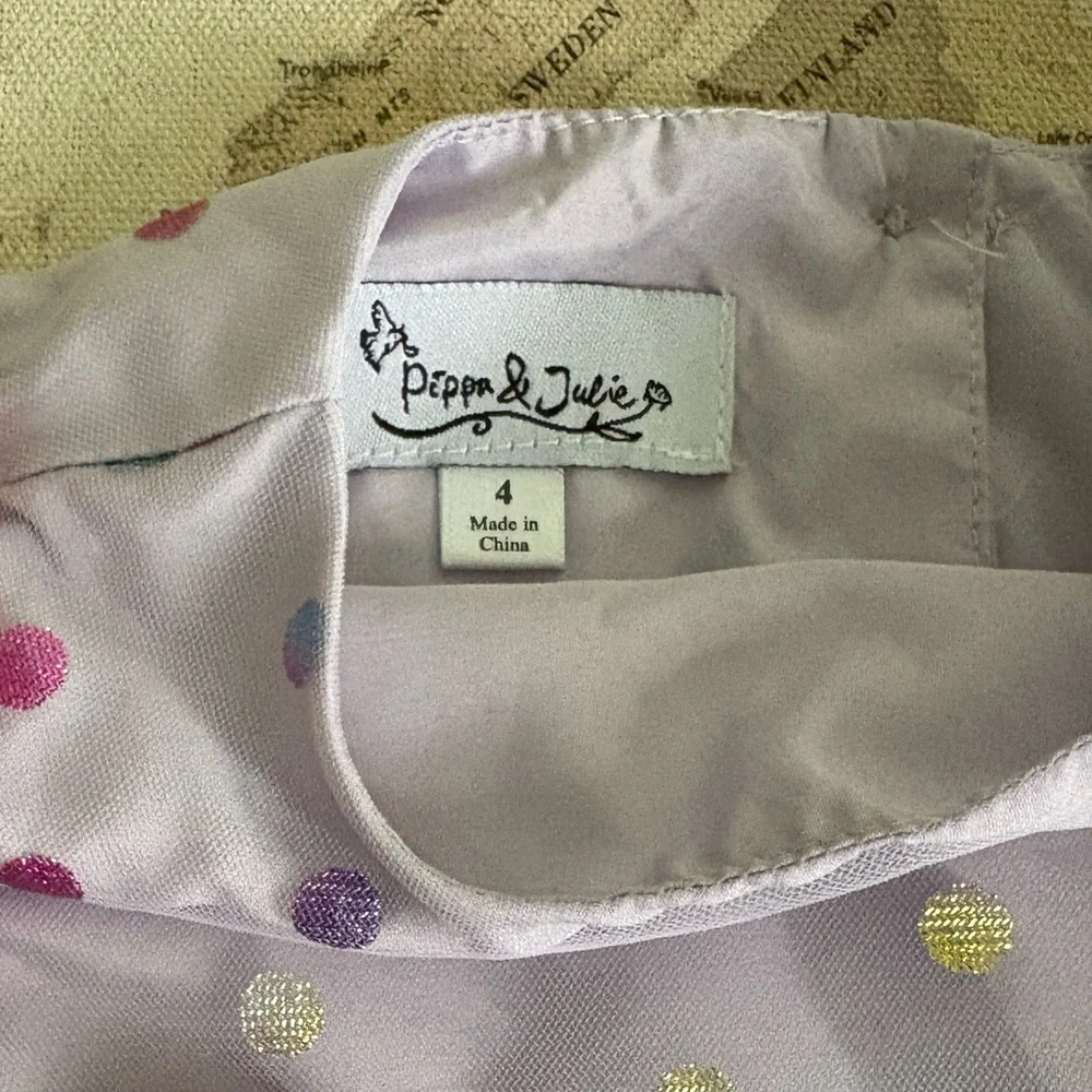 Pippa & Julie Foil Dotted Tulle Dress Size 4